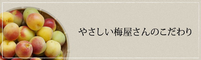 やさしい梅屋さんのこだわり