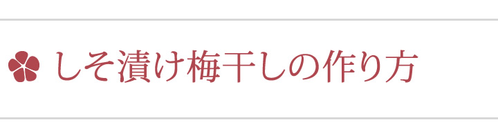 梅レシピ　しそ漬け梅干しの作り方