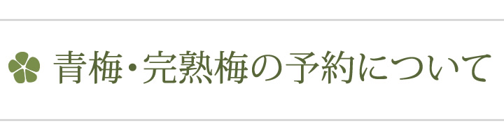 青梅・完熟梅のご予約時期について